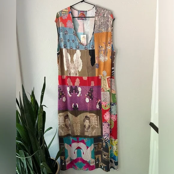 Johnny Was Multicolor Patchwork Midi Dress - Picture 4 of 8